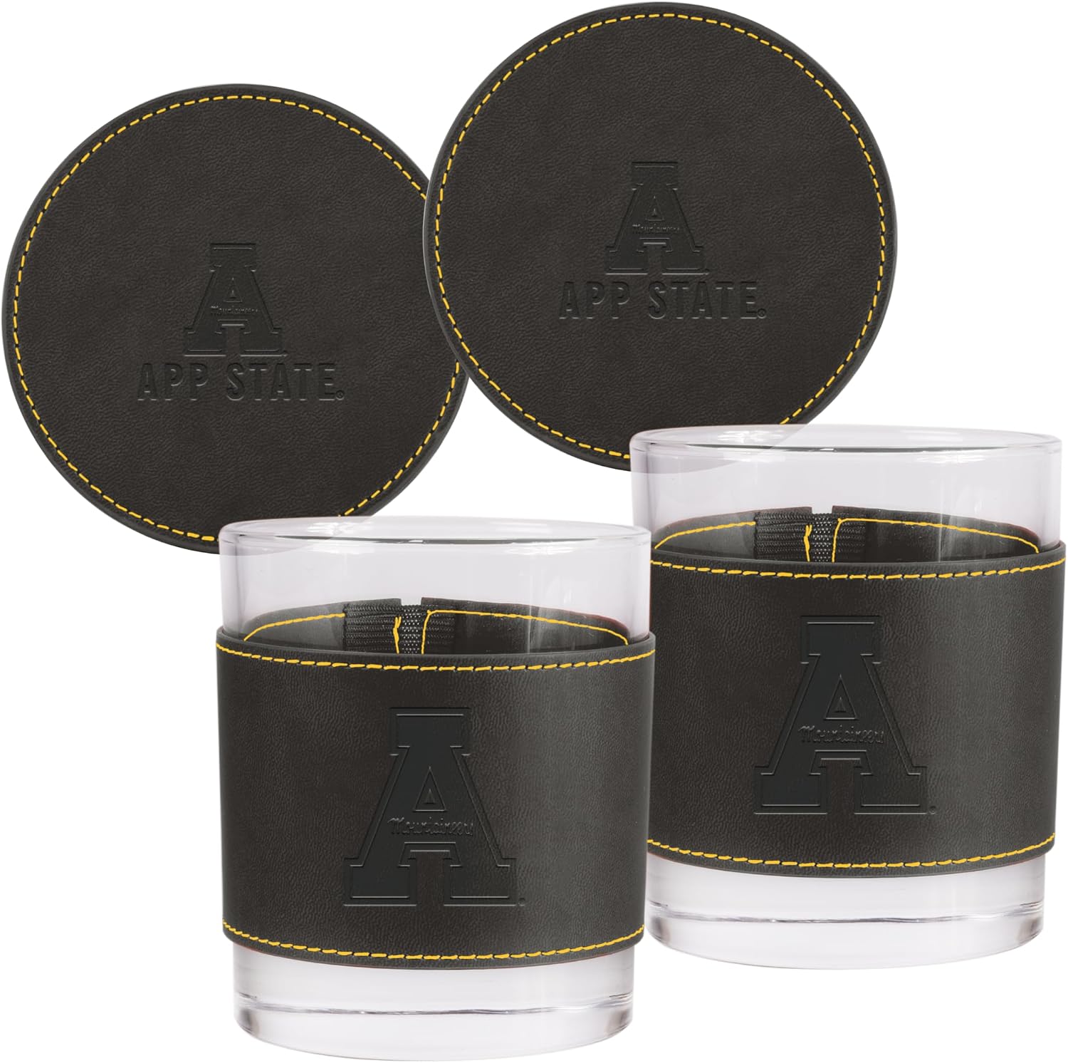 Logo Brands Michigan State University 12oz Rocks w/Wrap & Coasters