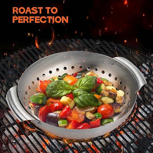 Miniatura 4 de Onlyfire Chef 3 paquetes de cestas para parrilla, cestas de verduras de acero inoxidable, juego de mini cestas para parrilla, sartén para parrilla