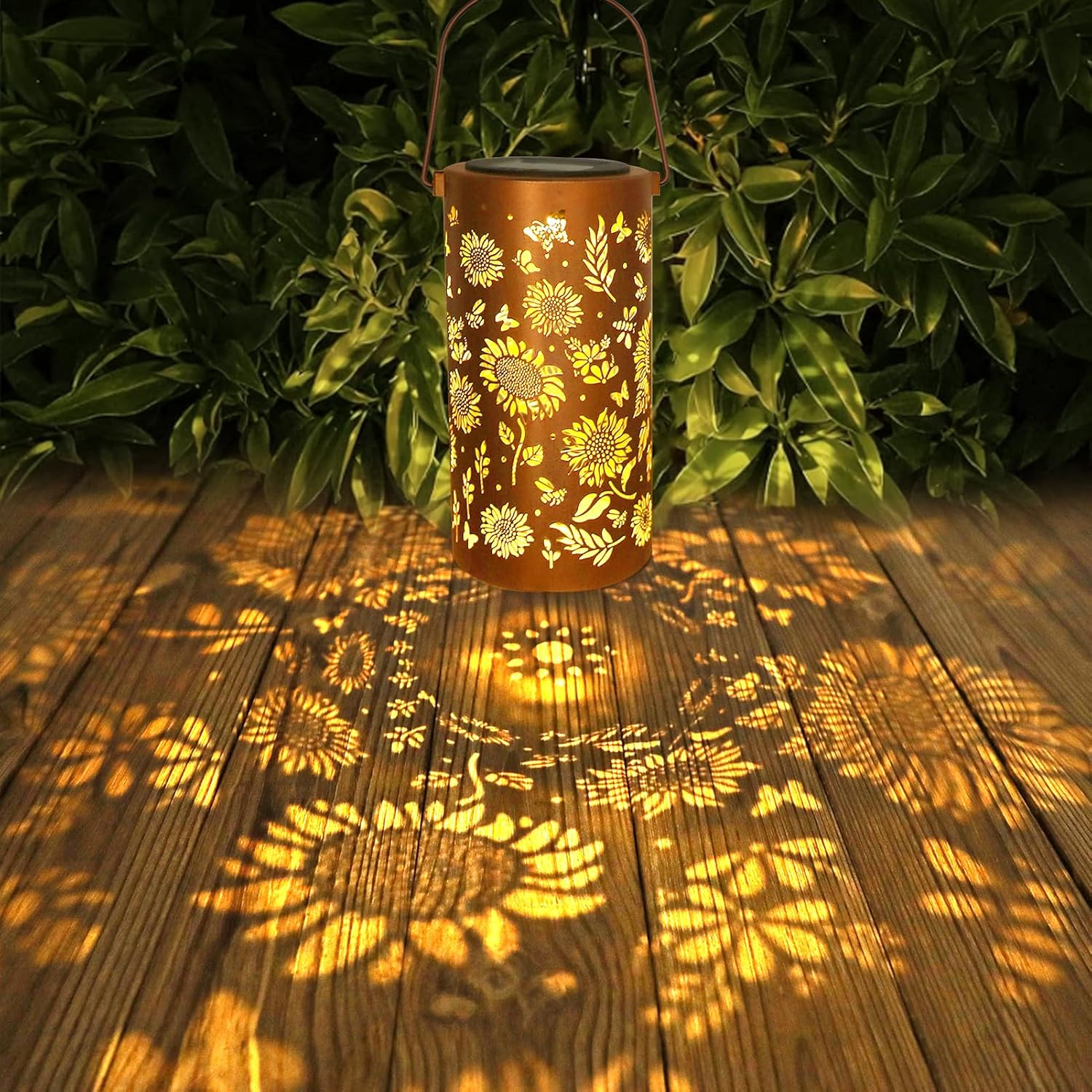 Sunflower Solar Lanterns Outdoor Waterproof Hanging Lights, Sunflower Gifts for Women Mom Grandma, Metal Solar Decorative Lanterns for Yard Patio Porch Balcony Garden Decor - Image 2