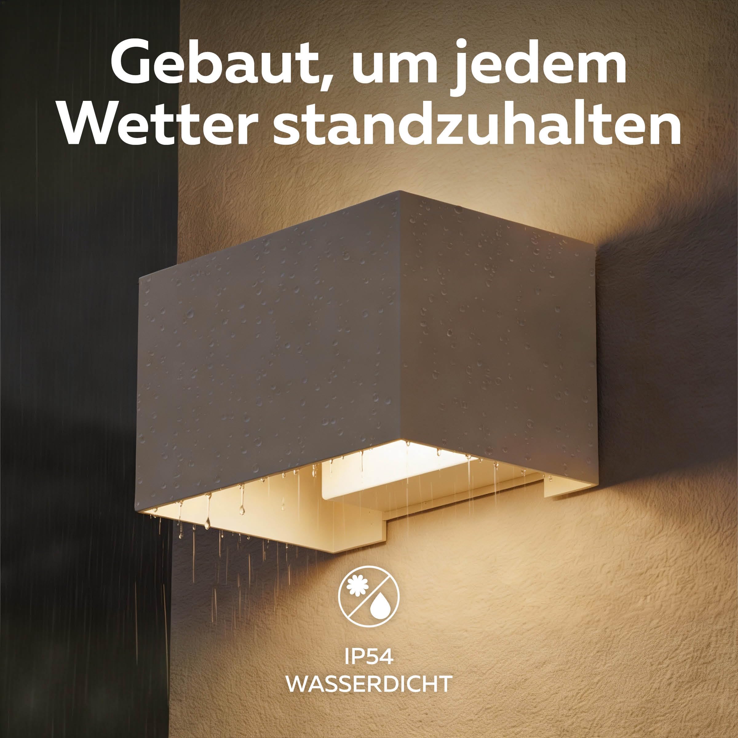 CALEX Venice Wandleuchte, Innen & Außen, Warmweißes Up & Down Licht, Einstellbarer Lichtstrahl, Wasserdicht, Sandfarbe, 2-Pack