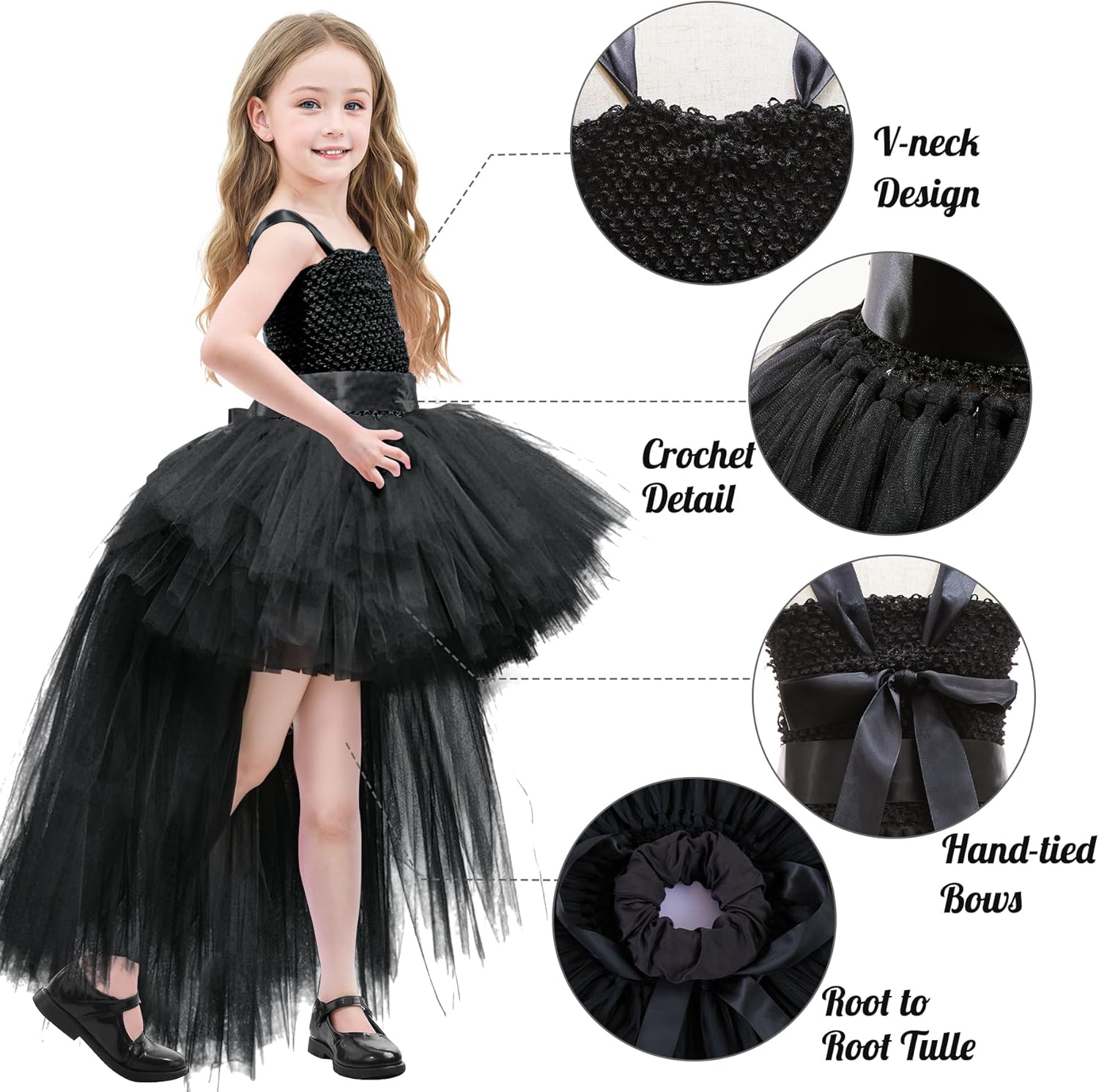 Tao-Ge Halloween Tutu Dress for Girls Tulle Dresses Fairy Princess Dress for Kids Toddler Little Girl Birthday Party Outfit - Image 4