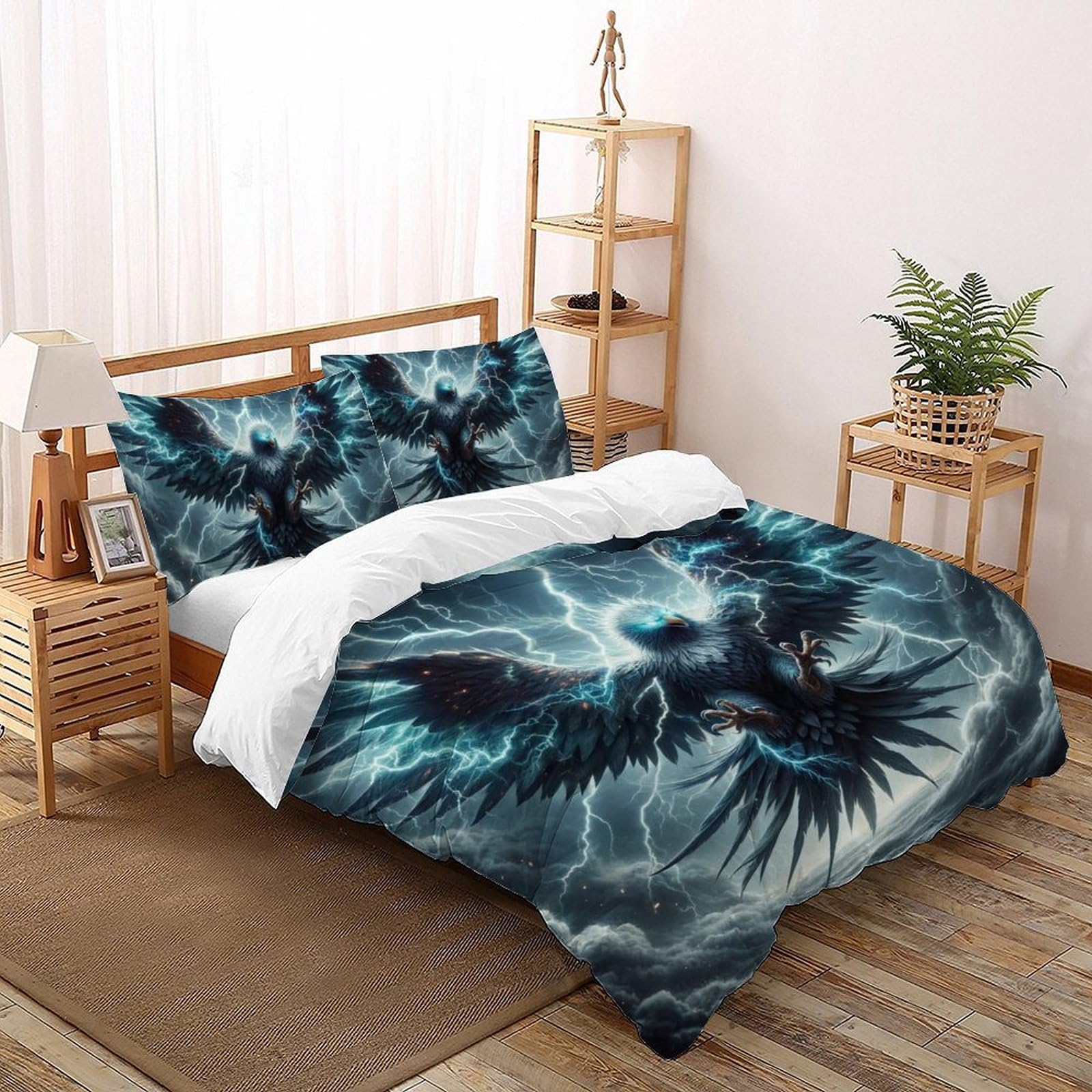 Housse de couette animal faucon 200x200cm pour un lit d'enfant sauvage