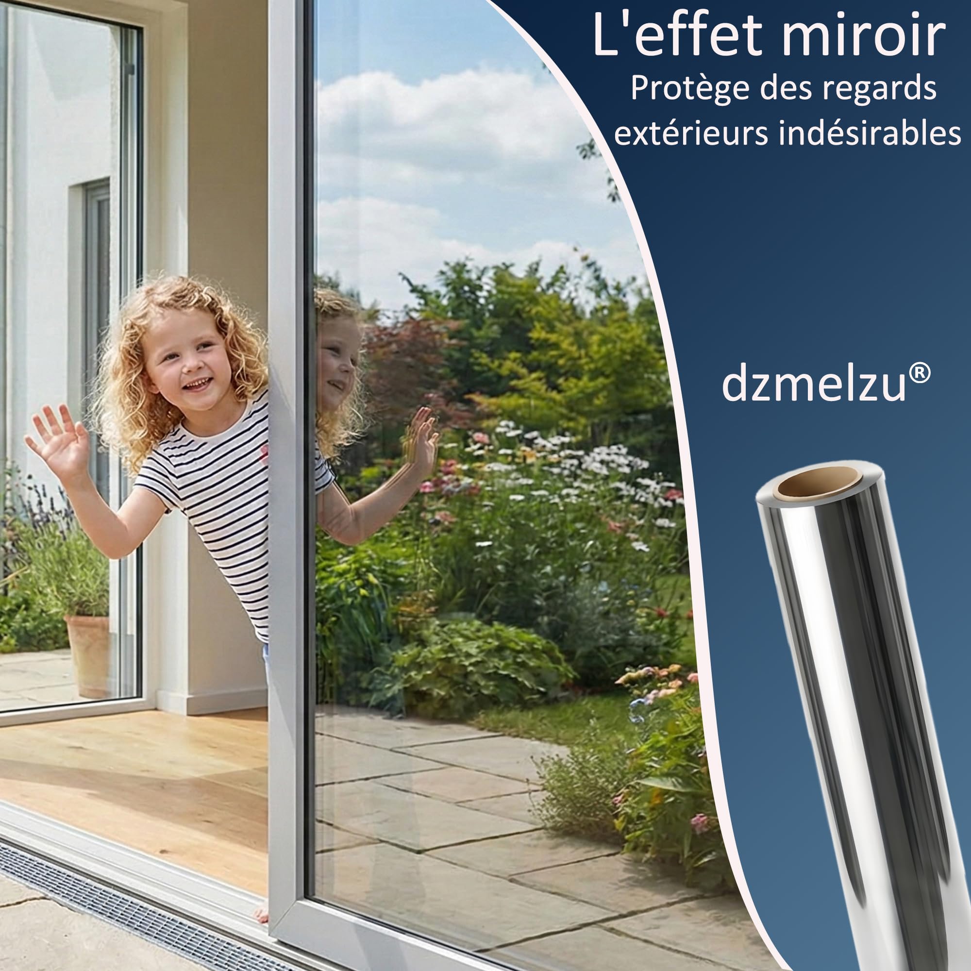 Película de Espejo para fenetr (76 x 600 cm, antiUV, antimiradas con Kit de colocación, película Opaca Ventana, Buen Efecto Espejo, protección de la privacidad para casa, Oficina, Tienda