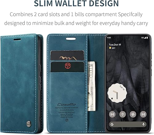 Miniatura 2 de Funda tipo cartera para Google Pixel 8 Pro 5G, a prueba de golpes, con ranuras para tarjetas, soporte invisible para Google Pixel 8 Pro 5G (2023)