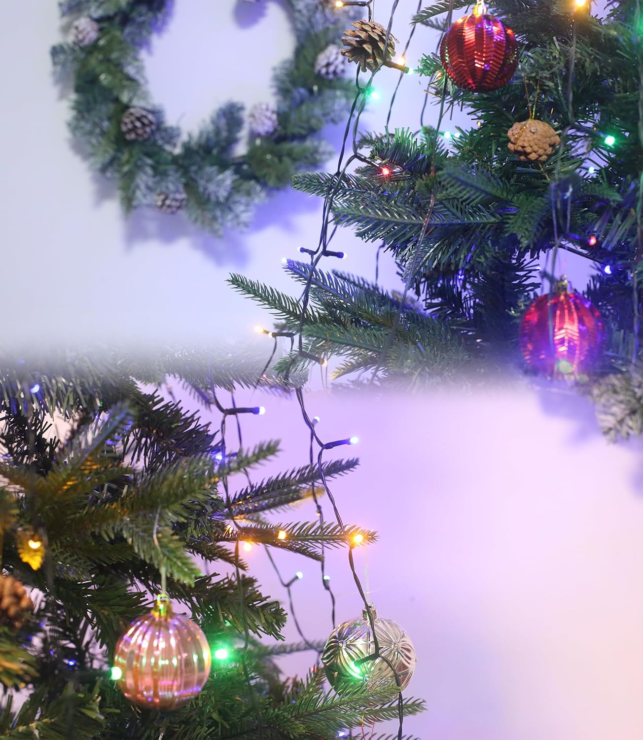 Cascading Twinkle Lights for Christmas Tree,400 LED Christmas Tree Lights with 8 Modes,6.6FT x 16 String Lights with Timer for Indoor Party Xmas Decorations(Multi-Colored)