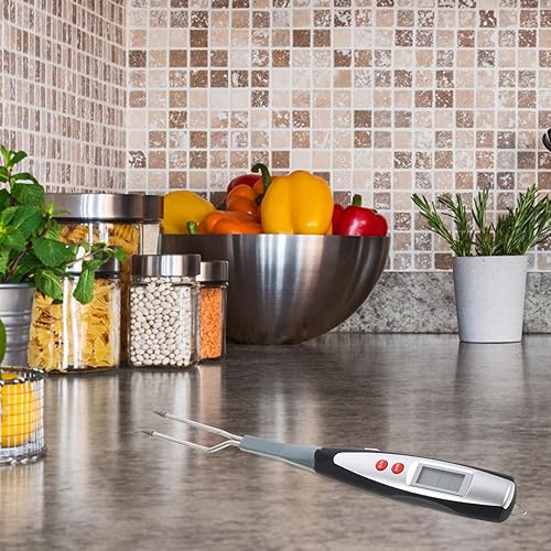 Miniatura 3 de Digital Cooking Fork Thermometer for BBQ Grilling Stainless Steel Meat Temperature Monitor with Long Handle for Beef Lamb Pork Chicken Cooking