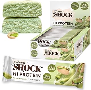 High Protein Bars 20G Protein Content, No Added Sugar, Low Calorie, Low Carb, Rich in Fibre, Pistachio Cake Flavour 12Pcs 60G