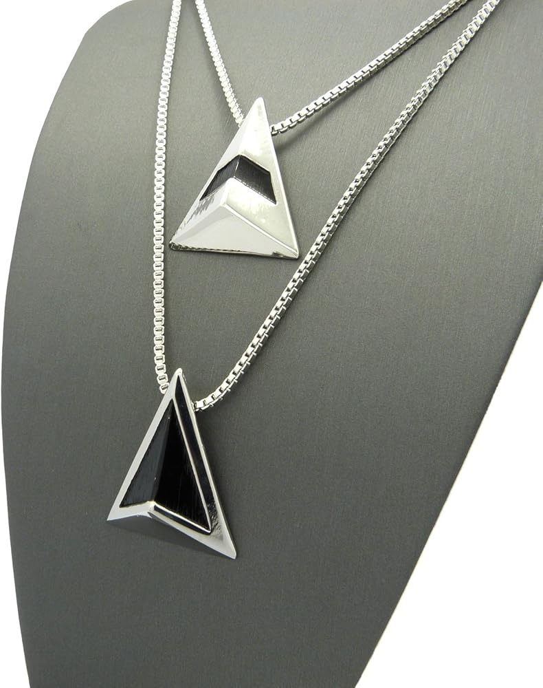 NYFASHION101 Musician Triangle Helmet Pendant Set with 24
