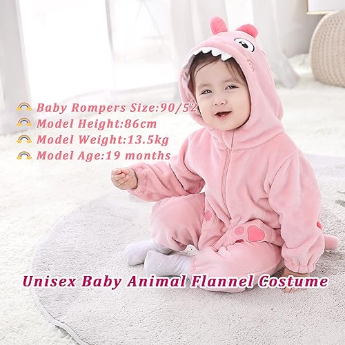 Miniatura 35 de TONWHAR Baby Boy's Girl's Animal Bodysuit Infant And Toddler's Romper Jumpsuit Halloween Costume Partywear Mono marrón