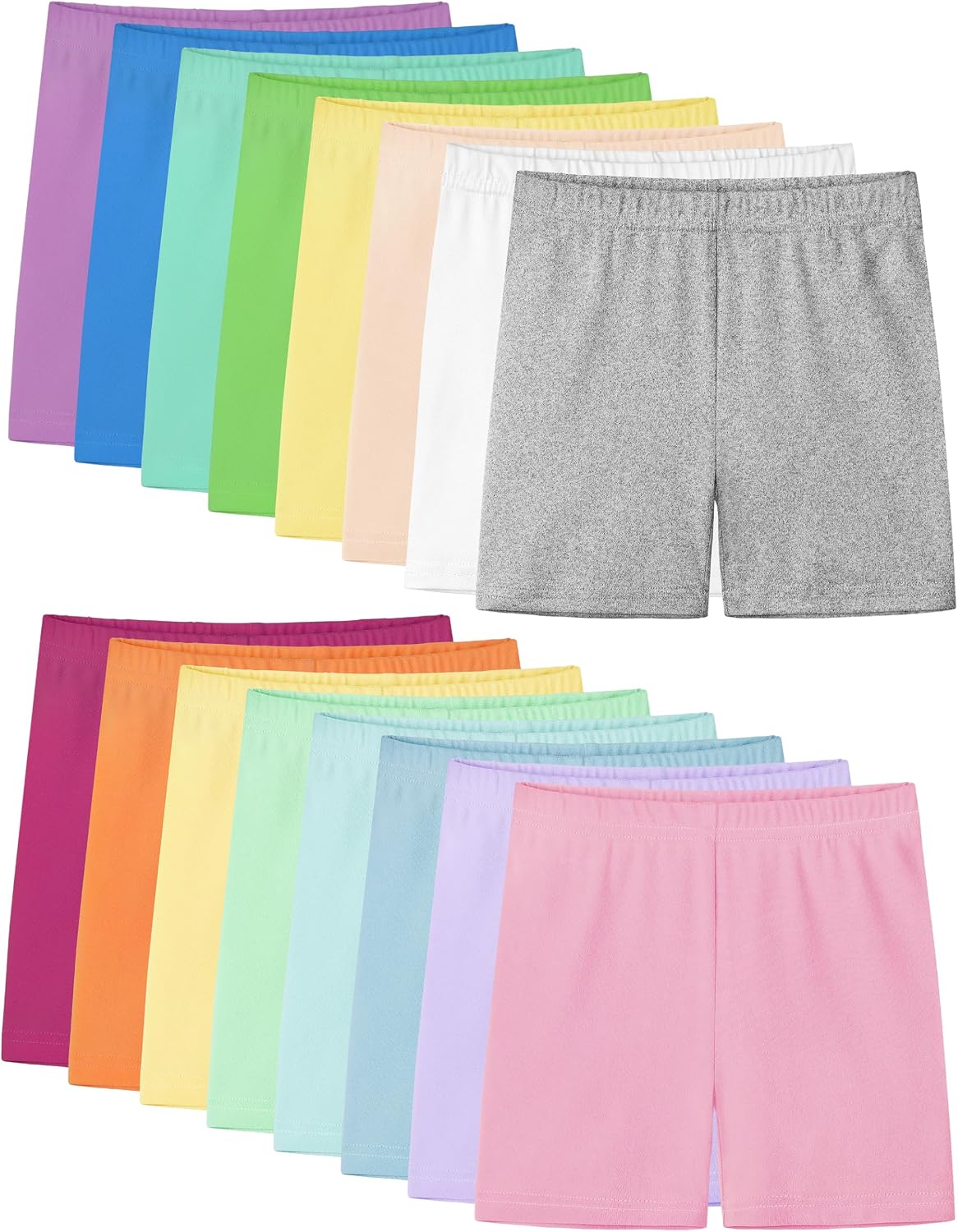 Ruisita 16 Pack Girls Biker Cartwheel Shorts Toddler Under Dress Dance Short for Kids