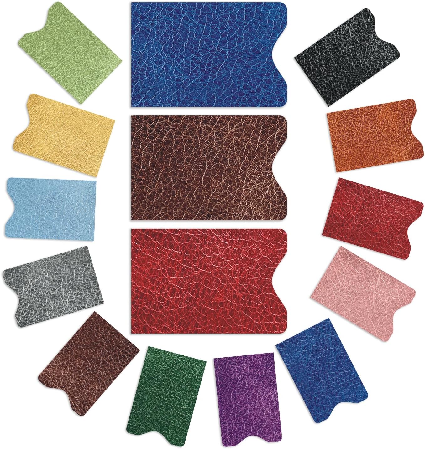 RFID Blocking Sleeves, 12 Card and 3 Passport Sleeves, Colorful
