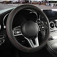 Vista 31 de Funda de cuero de microfibra en forma de D, transpirable, antideslizante, de 13.5 a 14 pulgadas, color negro