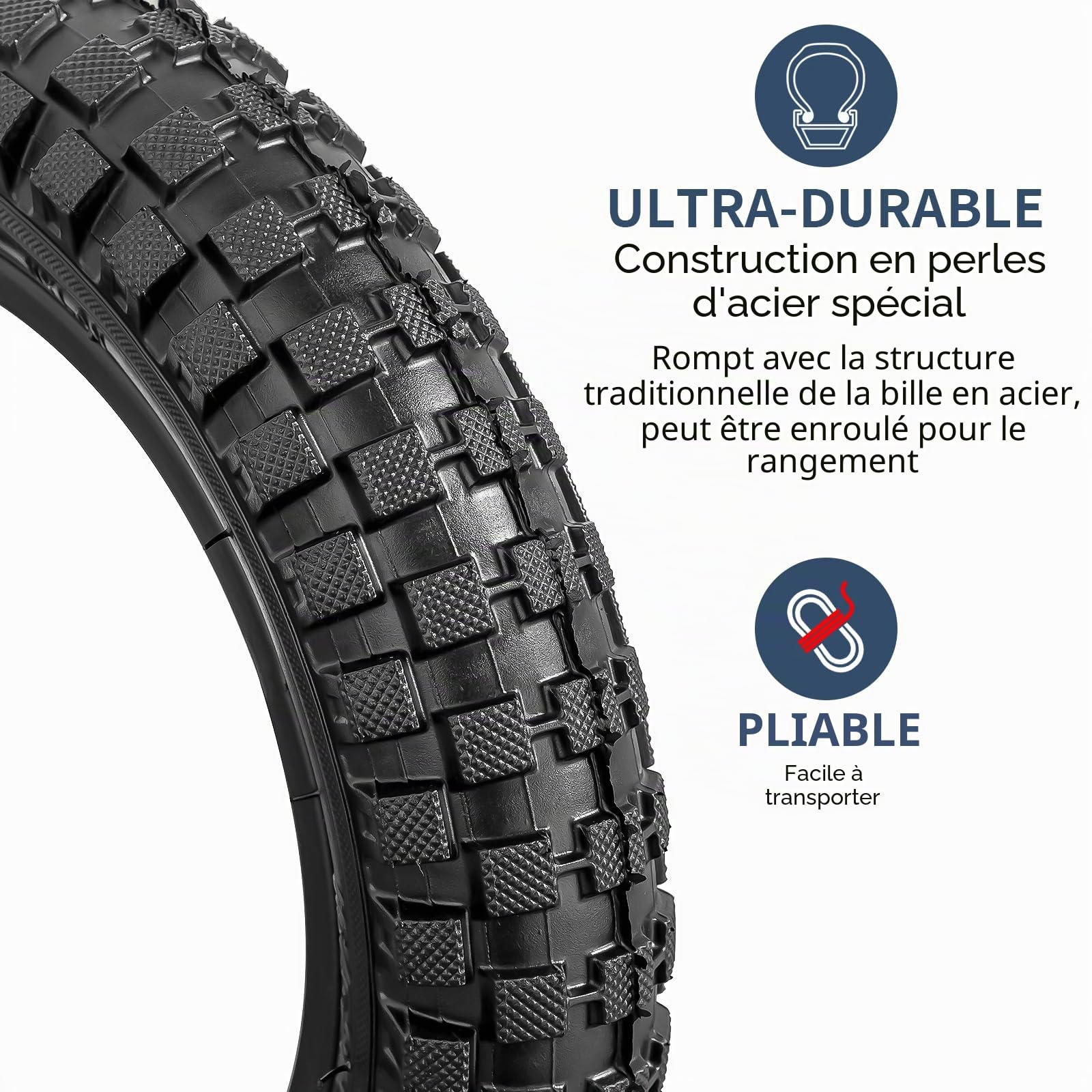 YUNSCM 2-PCS 14 Pouces Vélo pneus 14x2.40/64-254 Compatible with Montagne Vélo 14x2.35 14x2.4 14x2.40 Bike pneus (Y-1205)