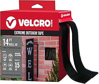 Velcro Brand Extreme Outdoor Double Sided Mounting Tape Holds up to 15 Pounds on Brick or Other Rough Surfaces UV and Weather Resistant 14Ft Heavy Duty Roll