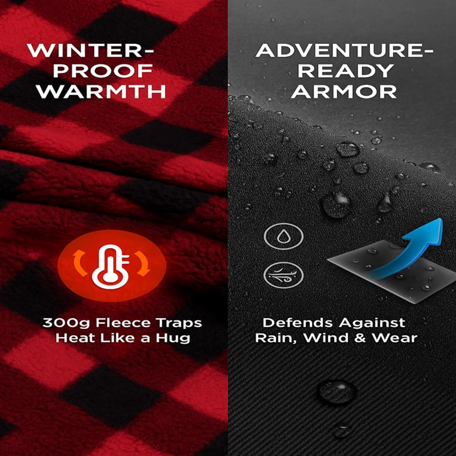 CITYBONFIRES The Chair Blanket™ Reversible Waterproof with Polar Lining – Portable Outdoor Cover for Camping, Sports & Patio – Folds into Carry Pouch with Strap - Buffalo Plaid