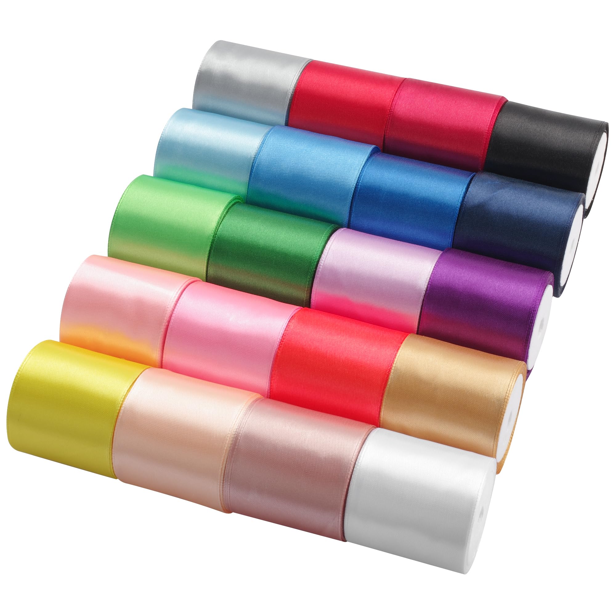 Colour Ribbons Set Snapklik.com : 20 Colors Rainbow Ribbon Solid Color Assortment Double ...