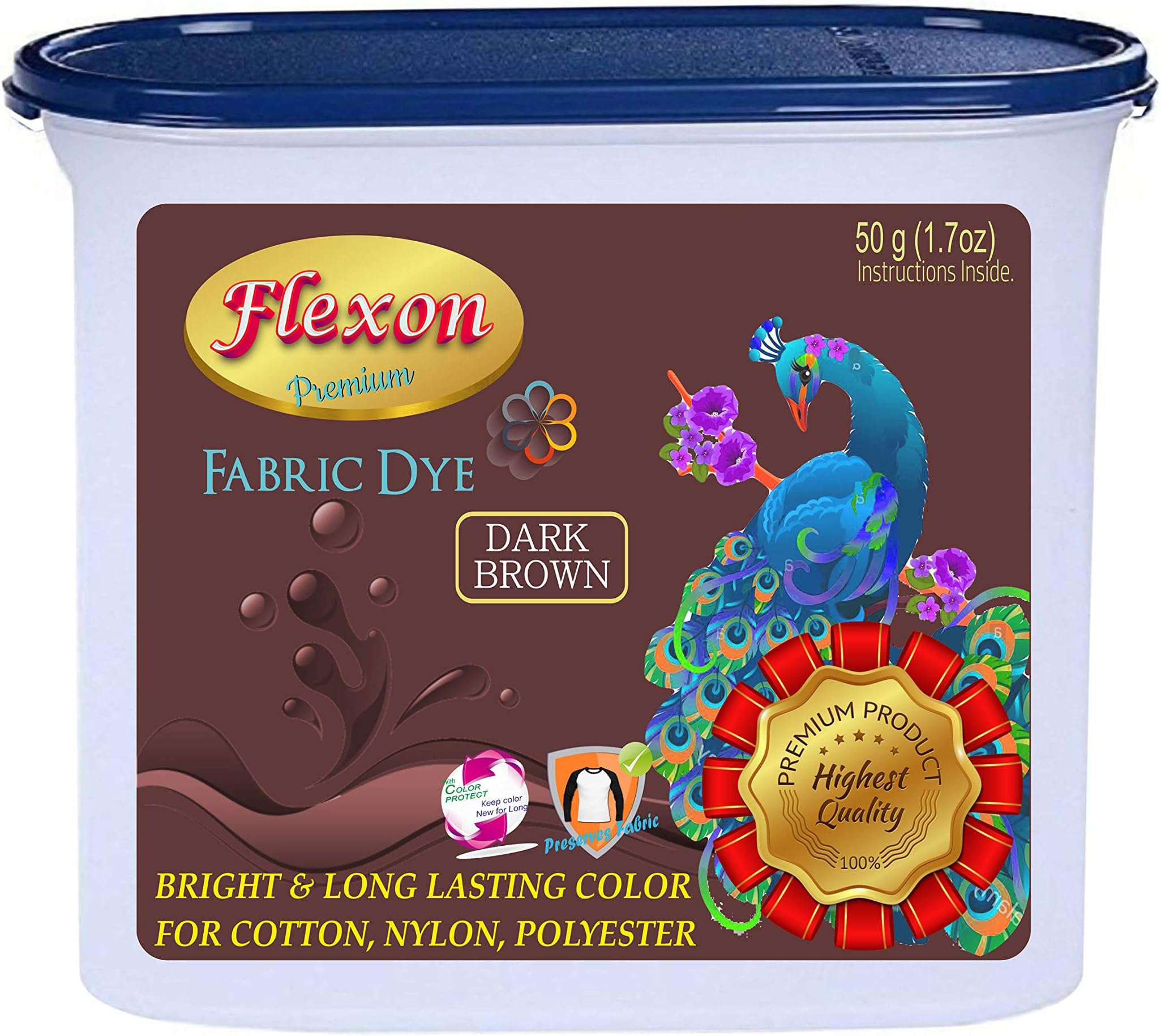 Flexon Dye Powdered Fabric Dye (Dark Brown)-50g