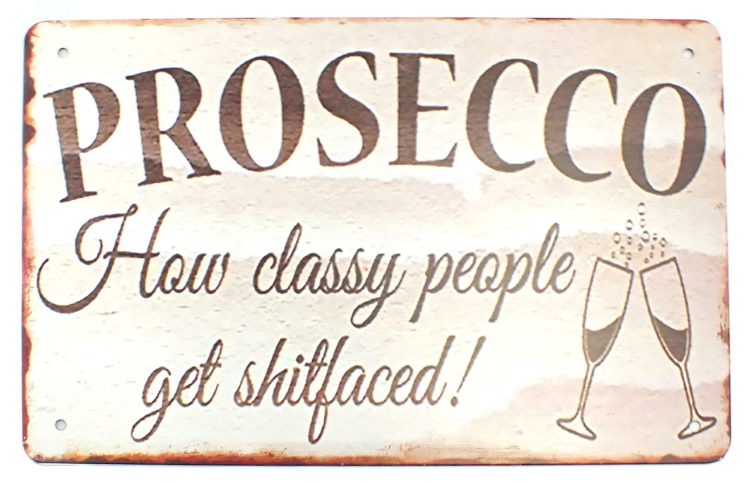 Greenzone 497 - Prosecco Tin Metal Sign Plaque Bar Pub Vintage Retro Wall Decor Poster Home Club Tavern Wall Door (30 X 20 Cm) - Uk Company (497 - Prosecco)