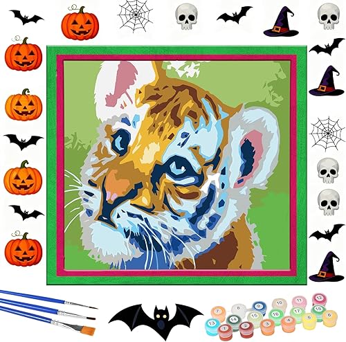 Miniatura 10 de Pintura por números para niños de 8 a 12 años - Juego de pintura acrílica, pintura por números, brilla en la oscuridad, manualidades DIY, incluye 3