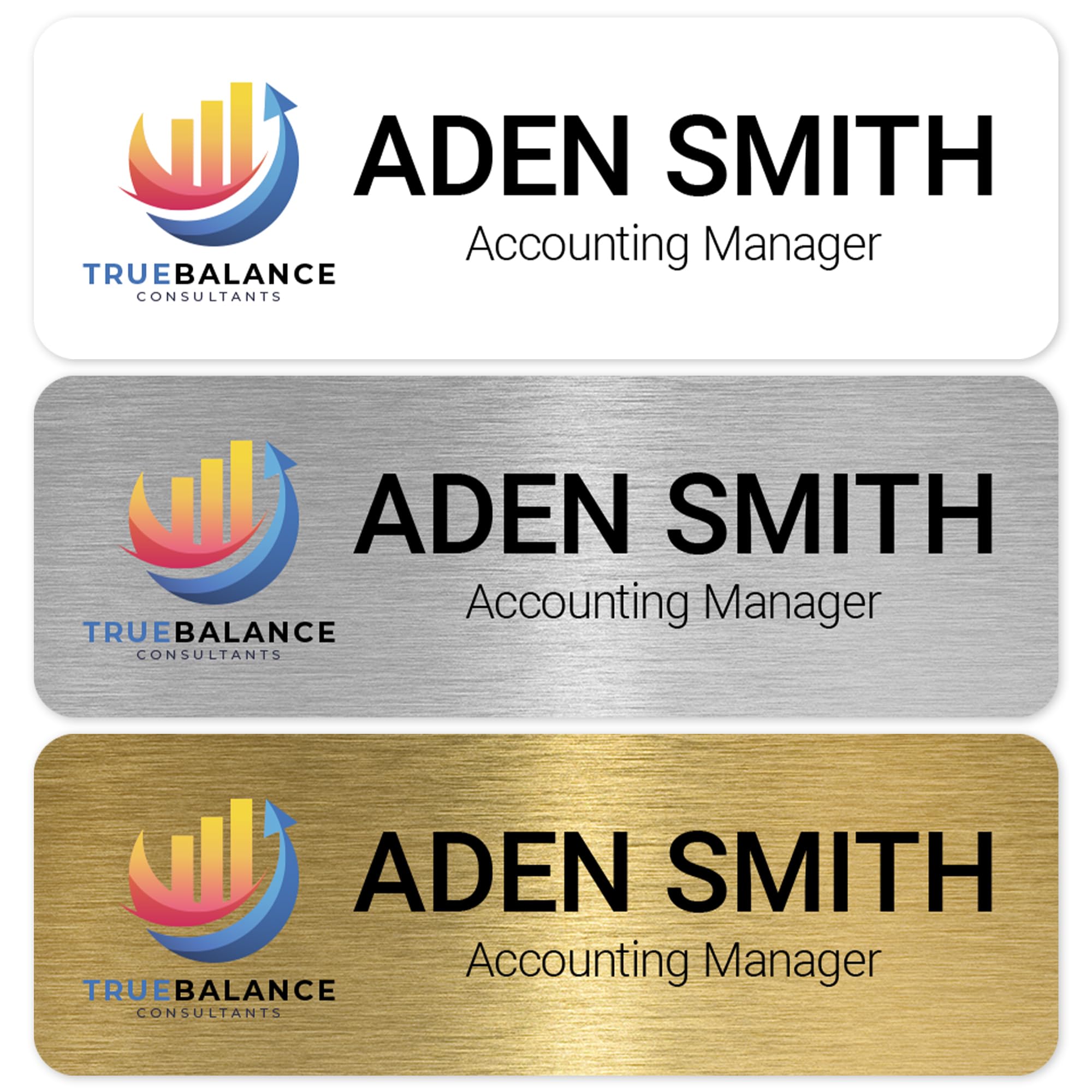 Custom Name Tag, Personalized Full Color Logo and Name Tag, 3x1.5, Durable Printable Impact Material, Made in The USA by My Sign Center