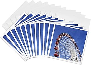3dRose Illinois, Chicago, Ferris Wheel, Navy Pier - US14 BJA0004 - Jaynes Gallery 12 Greeting Cards with envelopes