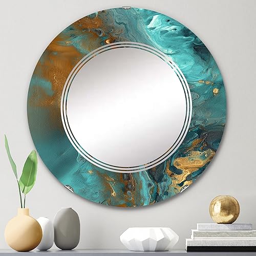 Miniatura 7 de Whirling Waves VIII- Vanity Mirror, Bathroom Mirrors, Wall Mirrors for Living Room, Bedroom - Oval Mirror - Large 20'x30', 24'x36'