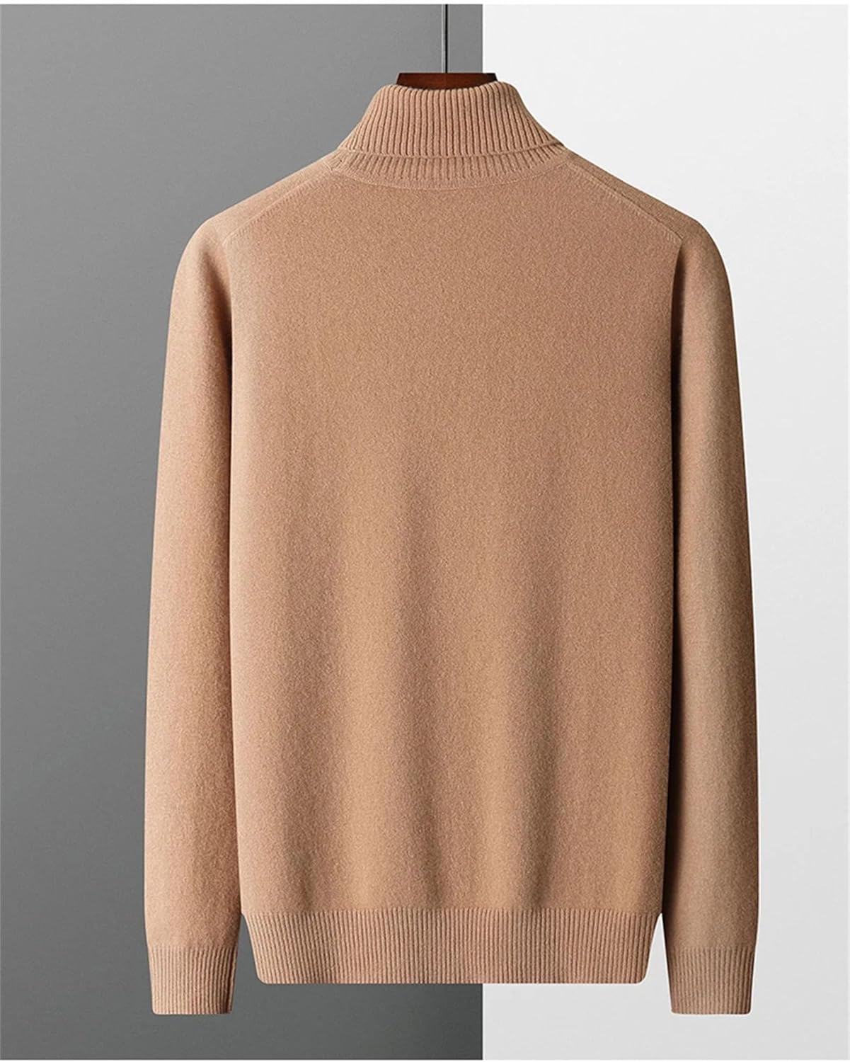 Men's Wool Turtleneck Sweater Winter Thickened Business Pullover Cashmere-Like Knit Top - Image 3