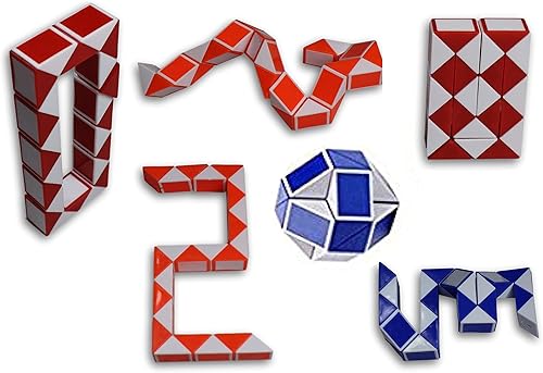 Miniatura 3 de Magic Snake Cube Twist Puzzle Pack de 6 mini cubos y 3 cubos grandes (paquete de 6)