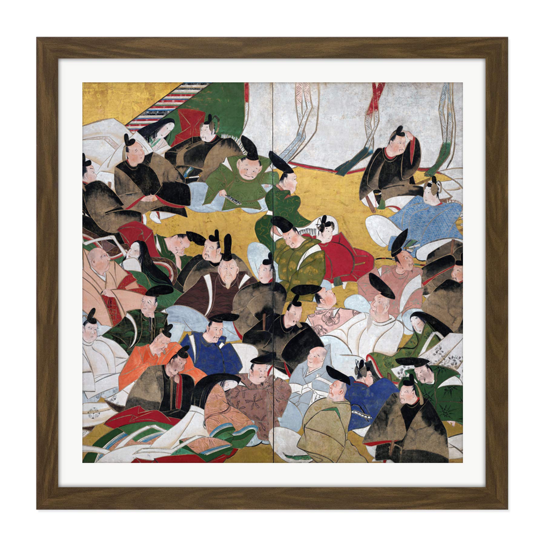 Artery8 Kagei 36 Thirty Six Immortal Japanese Poets Square Wooden Framed Wall Art Print Picture 16X16 Inch