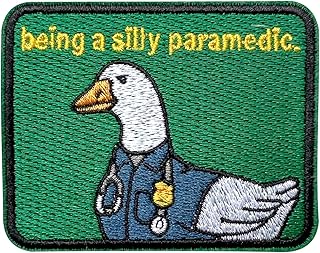 Being a Silly Paramedic Hook and Loop Patch, 3 Inches Sew On Patches, Embroidery Patch for Backpacks Bags Vest Dog Harness, Tactical Military Embroidered Patches, Goose DIY Patch for Paramedic