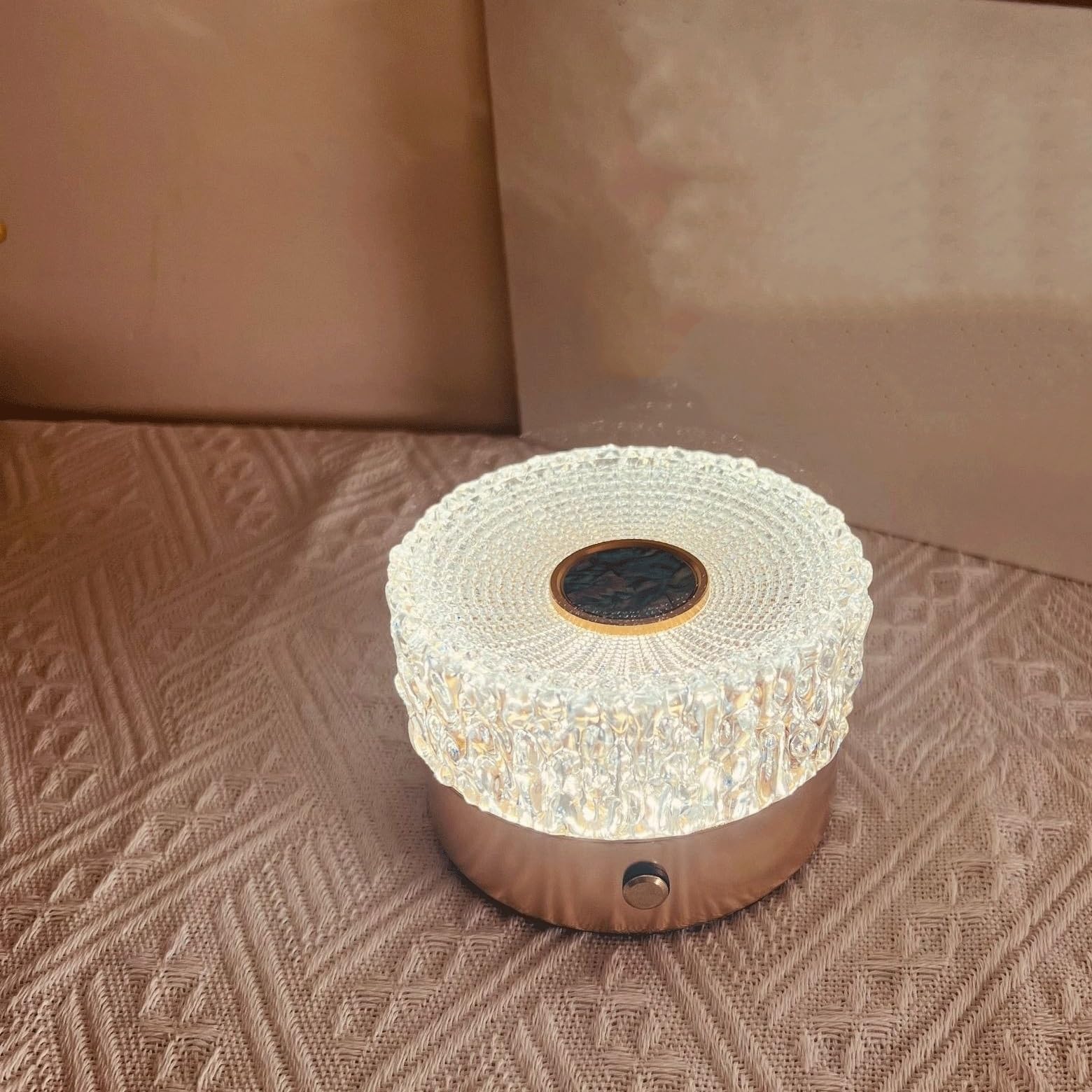 Lampka biurkowa Lampa biurkowa kryształowa na wezgłowie, dekoracja atmosferyczna, światło ślubne Lampka nocna