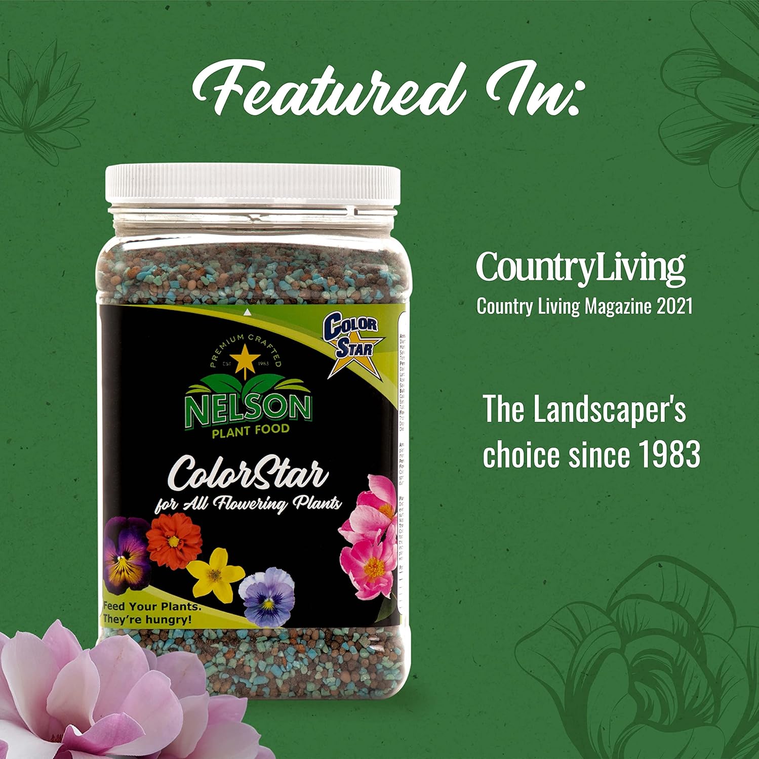 Nelson Plant Foods ColorStar Outdoor & Indoor Plant Fertilizer - Nutrient-Dense Plant Food to Increase Bloom Size & Quantity - 4-5 Months of Feeding (4 lb.)