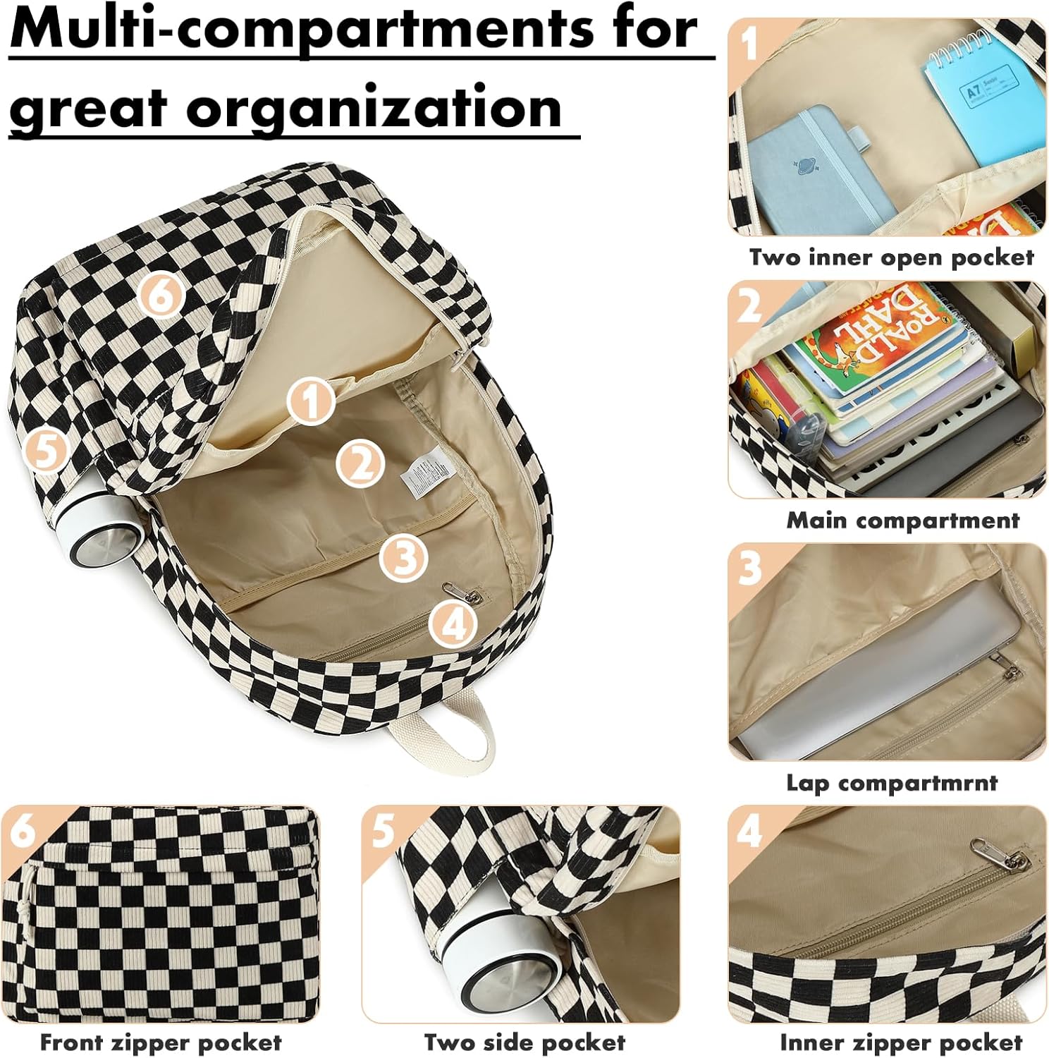 Bluboon School Backpack Set Girls Womens Laptop Bookbag Casual Daypack Fits 15 inch Laptop with Lunch Tote Bag and Pencil Bag