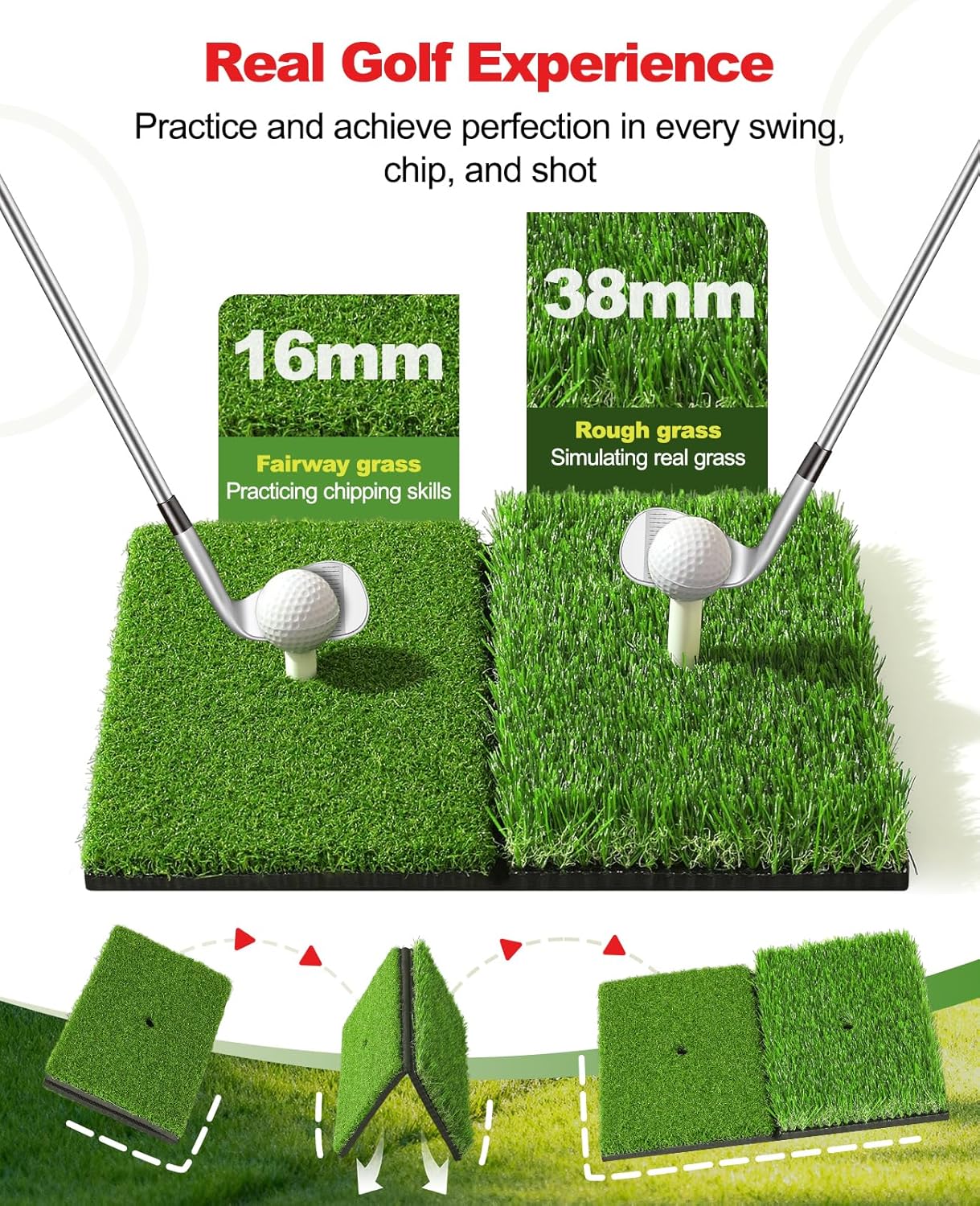 Golf Net, 10 x 7ft Golf Practice Net with 2 Targets - Heavy Duty Hitting Driving Chipping Swing Nets for Backyard Garbage Indoor Outdoor, Gifts for Men Dad Golfer