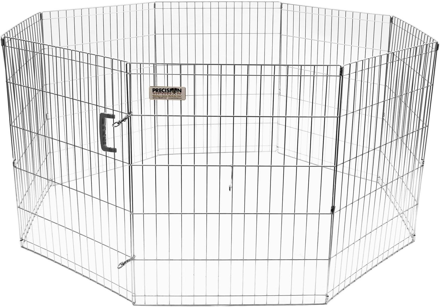 Precision Pet 30 in. Silver ExPen with Snaps Boxed : Pet Playpens : Pet Supplies