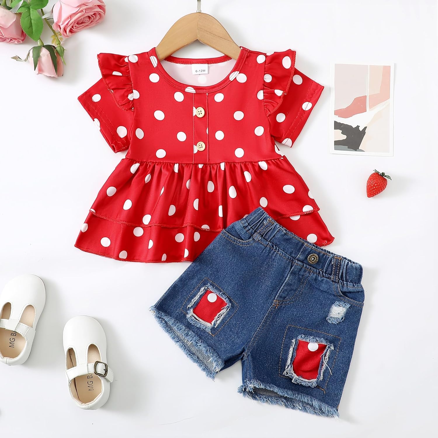 NZRVAWS Girl Clothes Toddler Girls Summer Outfit Heart Tank Top+Pink Shorts 2 Piece Clothing for Girl 1 2 3 4 5 6 7 T - Image 4