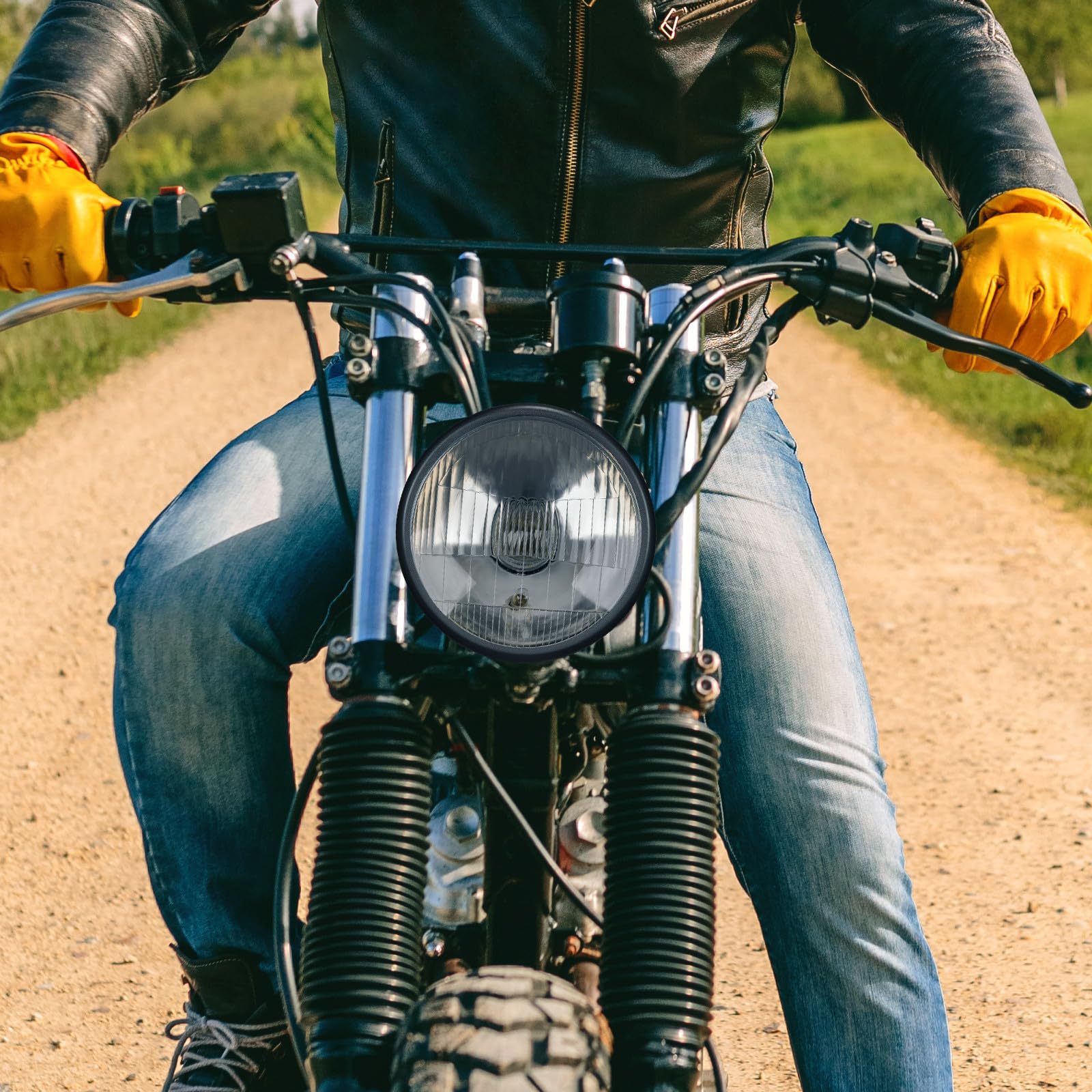 Zerodeko Carcasa Negra para Faro de Motocicleta Soporte Estable y Protección de Luz para Conducción Nocturna, Material PC Resistente Accesorios de Instalación
