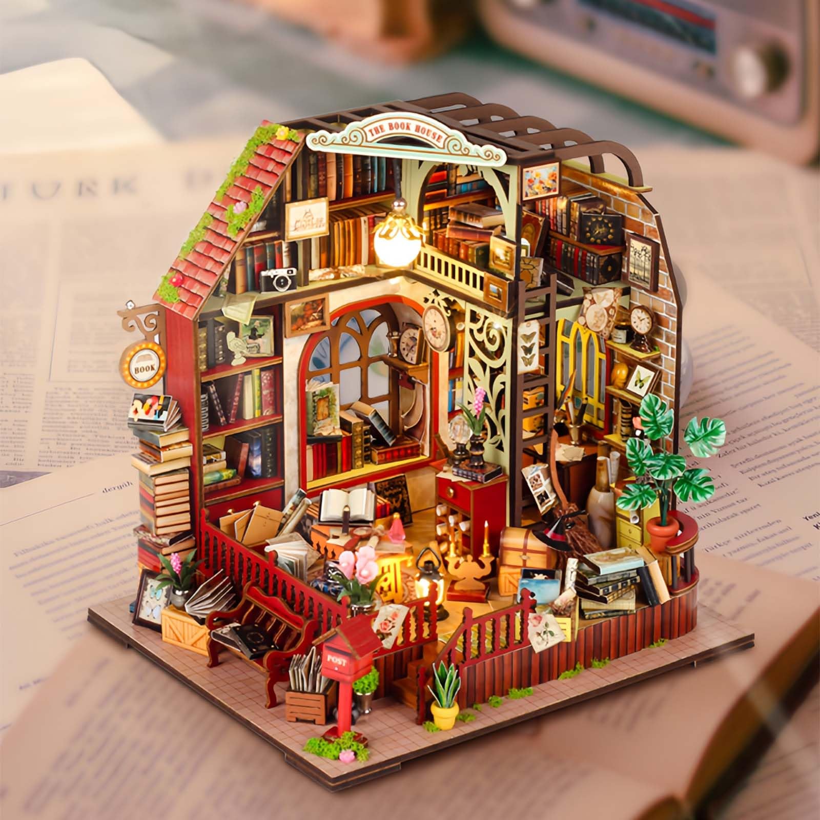 Foyucool Kit de Miniaturas para Adultos, Casa de Muñecas con Muebles, Kit DIY para Adultos, El Regalo Ideal para Navidad o cumpleaños, Sala de Clases — view 35