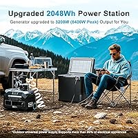 Vista 4 de Estación de energía portátil IEE P3200 de 3200 W, generador solar de 2048 Wh, carga de CA de 1800 W y carga solar de 1000 W, estación de energía