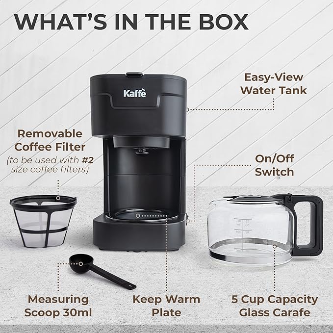 Cafetera de Goteo con Función Mantener Caliente y Filtro Lavable - 5 Tazas miniatura 3