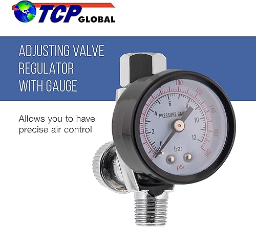 Miniatura 2 de TCP Global válvula con regulador y calibre para rociador y herramientas de Pnuematic (14"NPT)