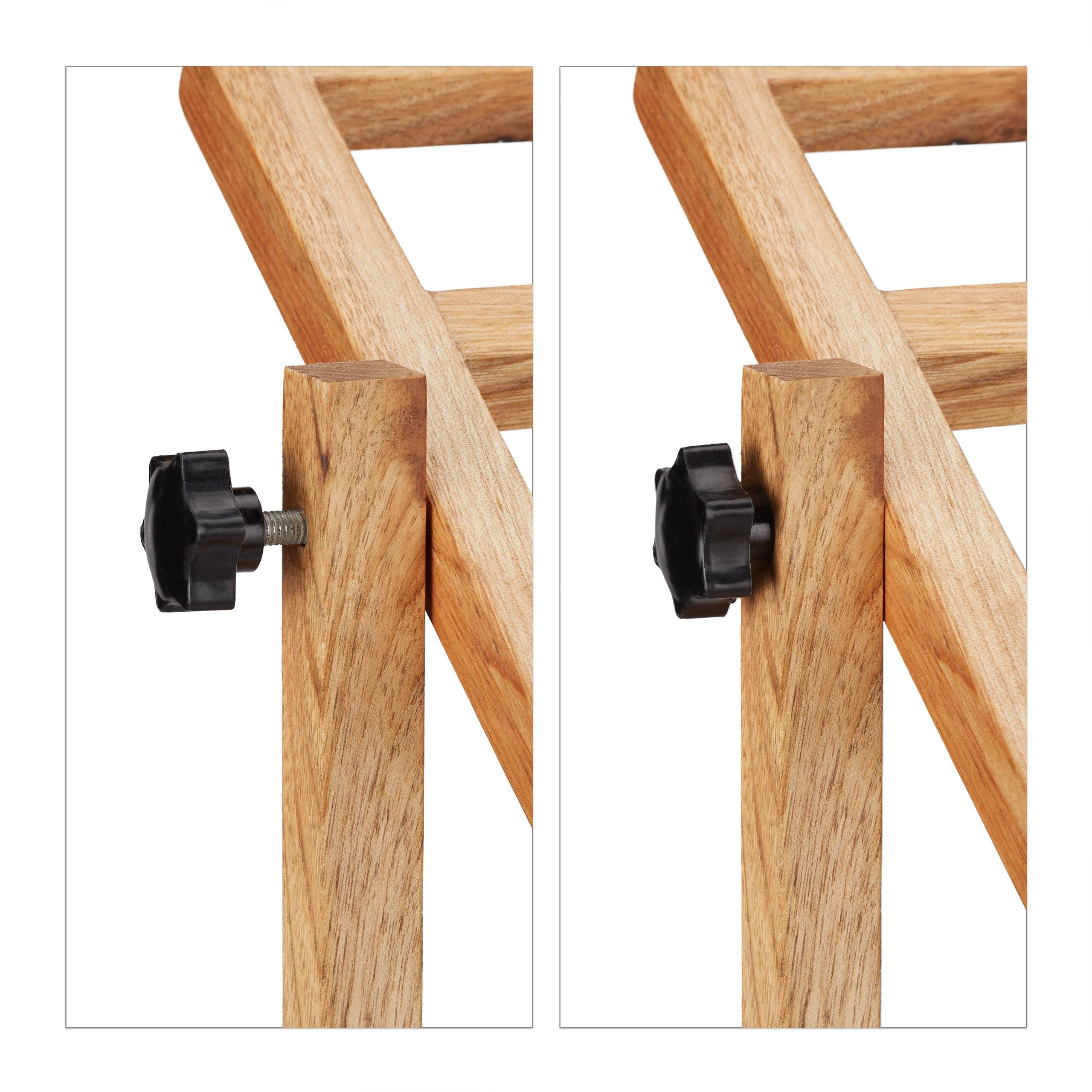 Relaxdays Portatoallas de Pie Madera de Nogal, Toallero con 4 Barras, 98 x 66 x 31 cm, Colgador Toallas, Color Natural