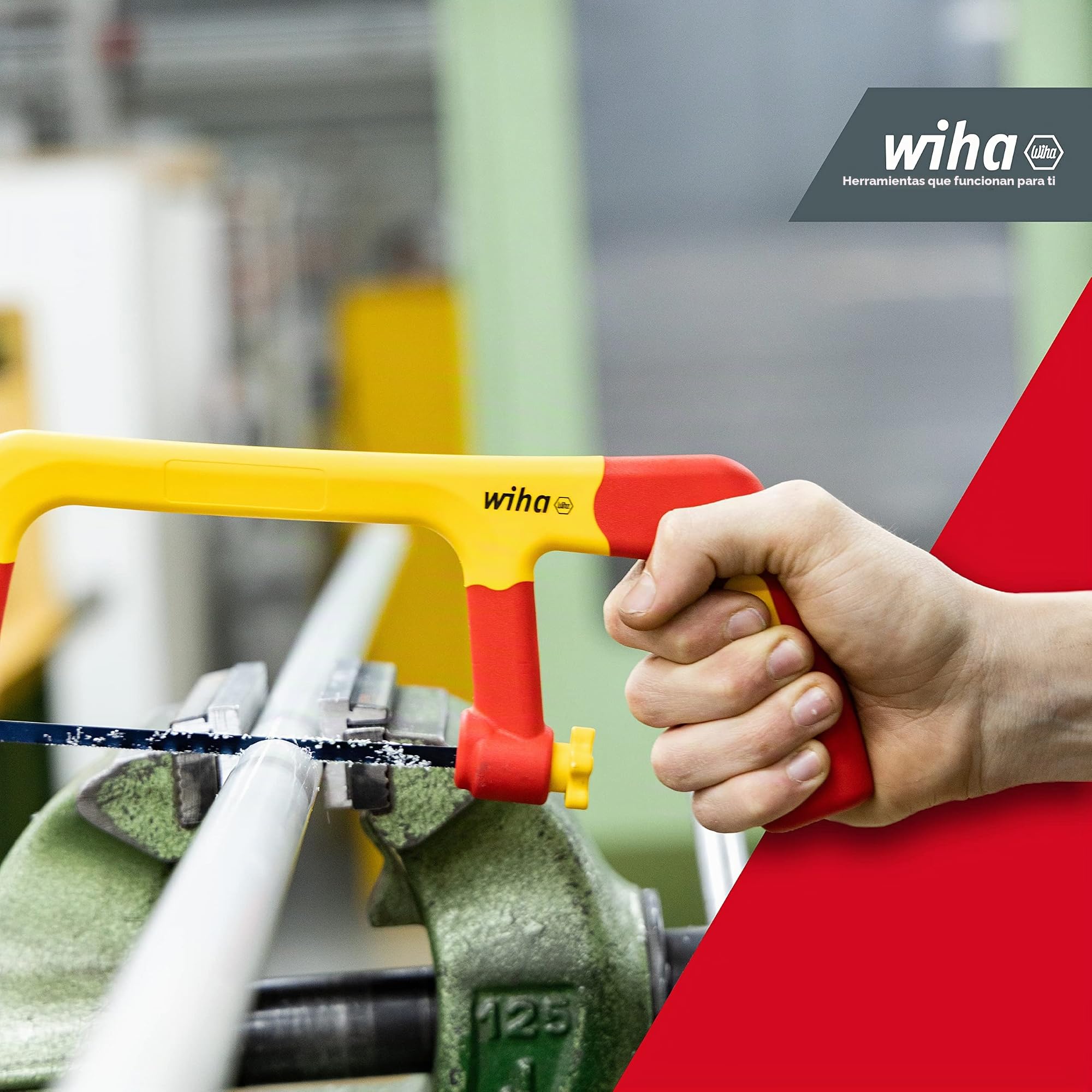 Wiha - Sierra manual aislada con 3 hojas de sierra 150 mm
