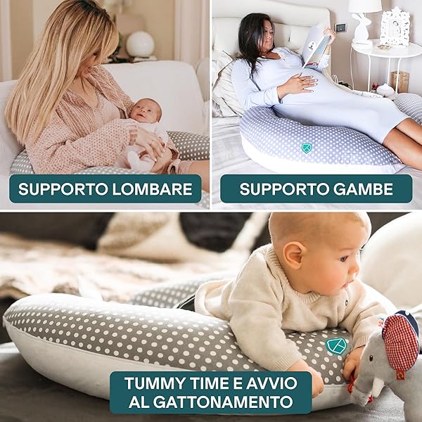 Koala Babycare Cuscino Gravidanza per Dormire XXL Sfoderabile - Cuscino Allattamento Ipoallergenico ed Ergonomico - Federa esterna 100% Cotone - 4