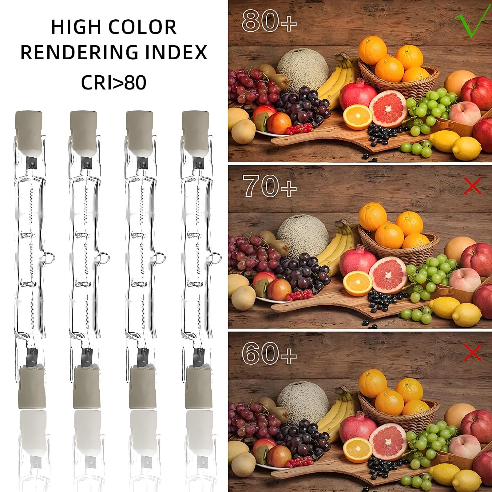 R7s Halogen Bulb 118mm 400W, 4Pack J118 Security Light Bulb for Outdoor Floodlights Halogen Flood Light Bulbs - Image 3
