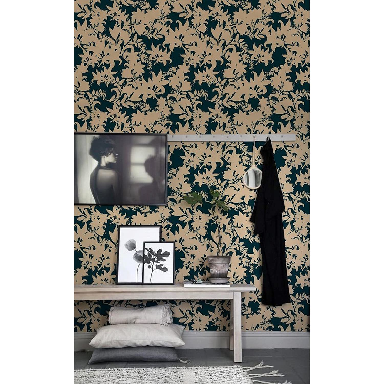 Mural meuble chambre salon cuisine fleurs vintage 152x104