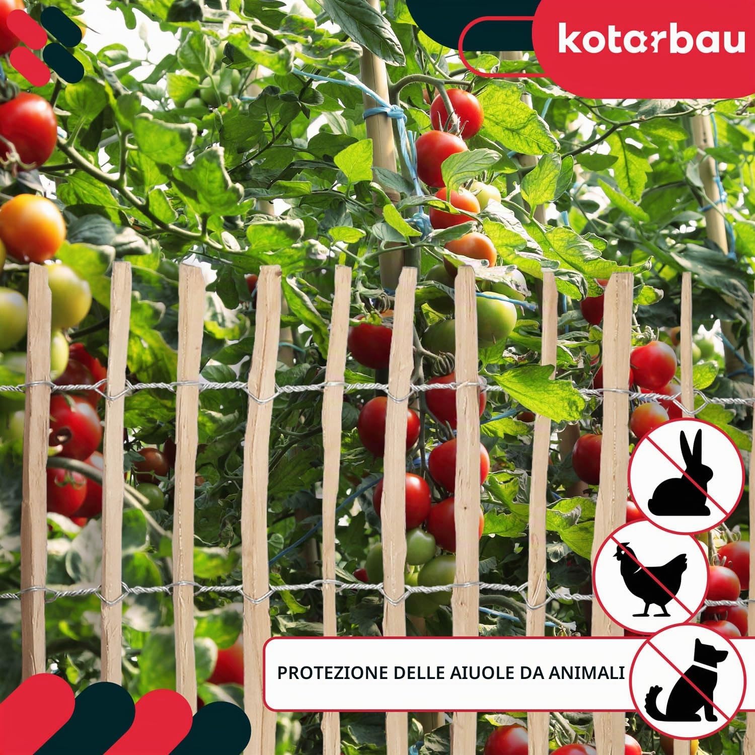KOTARBAU® Staccionata in Legno per Giardino, Recinzione Legno 0,7 x 5 m