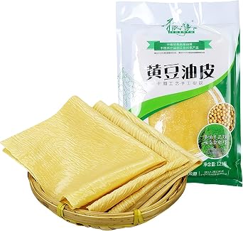 DAMAICHUHAI Tofu Skin,Dried Tofu,Chinese Food,Soybean Tofu Skin is a Vegetarian Ingredient Suitable for Stir-Frying and Making Soup,125g.