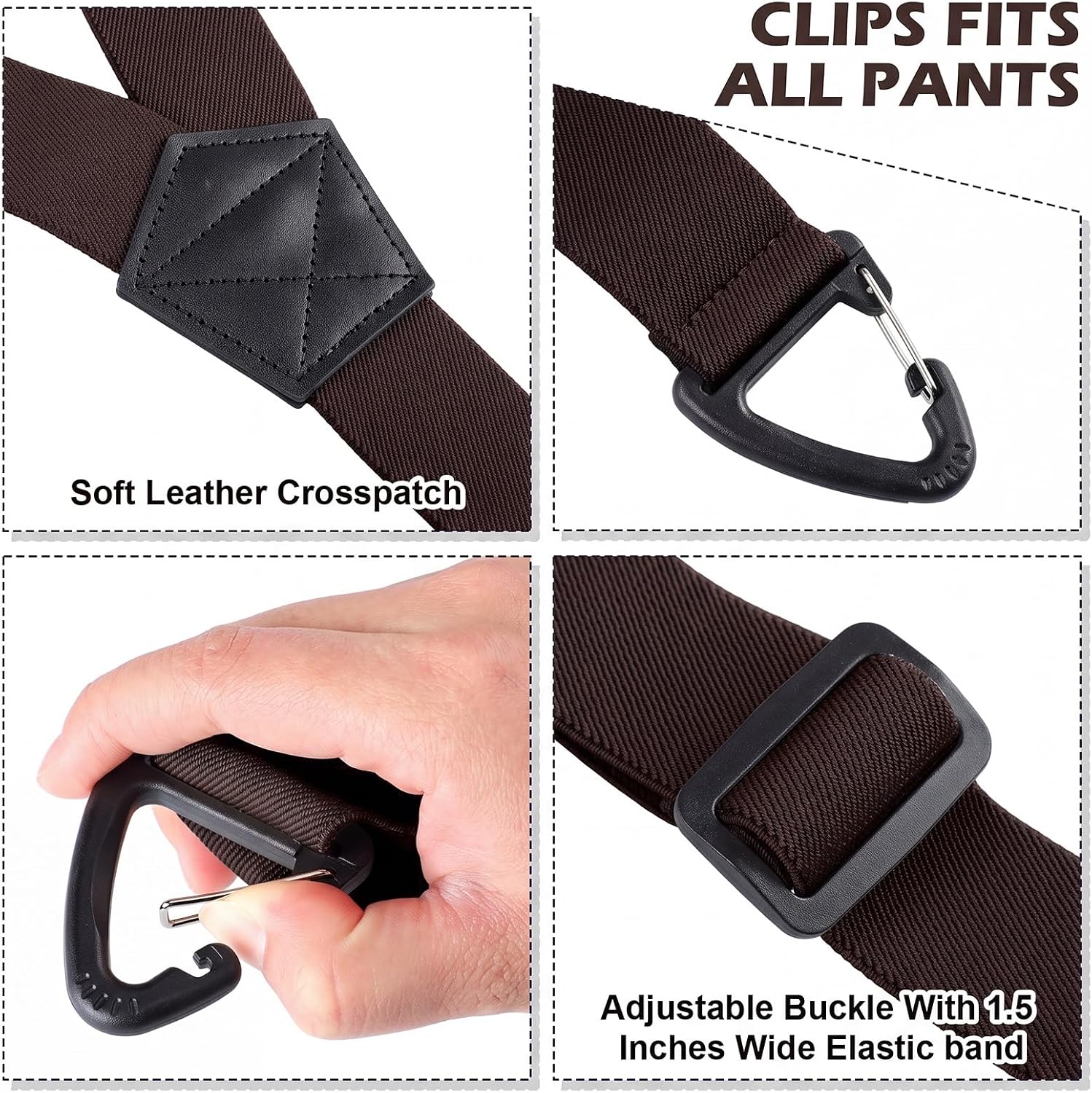 Janmercy 2 Pcs Hidden Suspenders for Men, 1.5" image 4