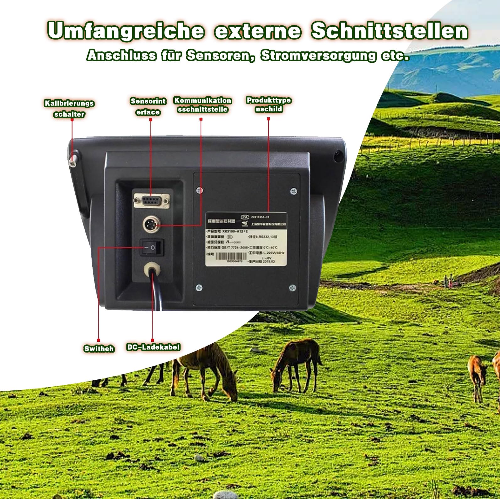 Viehwaage Kit, Stahlträger Kompression Wägezelle Skala Bodenwaage Kit, Skala Wägezelle Skala Kit Plattform, hohe Präzision, für Tier Rinder Ziegen Schweine Pferd Schafe